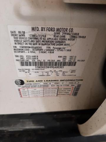 Photo 14 from auction – 2009 FORD TAURUS X L with VIN 1FMDK03W49GA00305