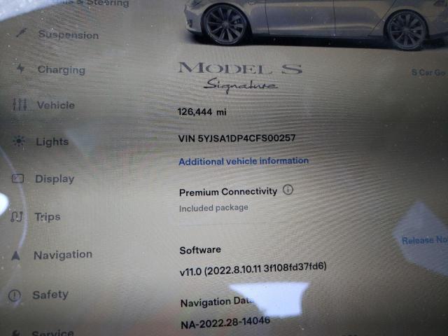 Photo 9 from auction – 2012 TESLA MODEL S with VIN 5YJSA1DP4CFS00257