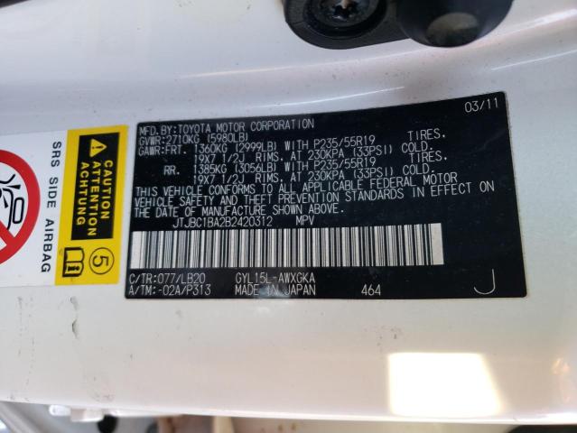 Photo 14 from auction – 2011 LEXUS RX 450 with VIN JTJBC1BA2B2420312