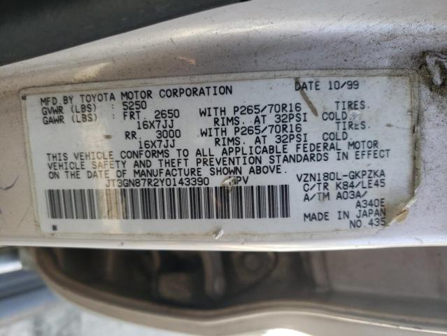 Photo 14 from auction – 2000 TOYOTA 4RUNNER LI with VIN JT3GN87R2Y0143390
