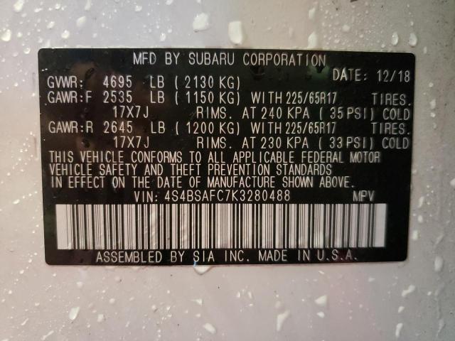 Photo 14 from auction – 2019 SUBARU OUTBACK 2. with VIN 4S4BSAFC7K3280488