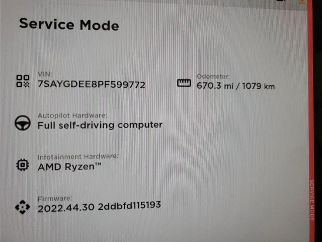 Photo 9 from auction – 2023 TESLA MODEL Y with VIN 7SAYGDEE8PF599772