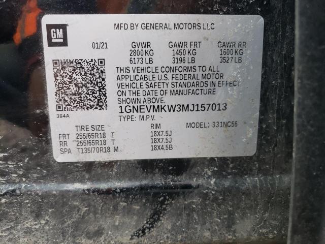Photo 14 from auction – 2021 CHEVROLET TRAVERSE L with VIN 1GNEVMKW3MJ157013