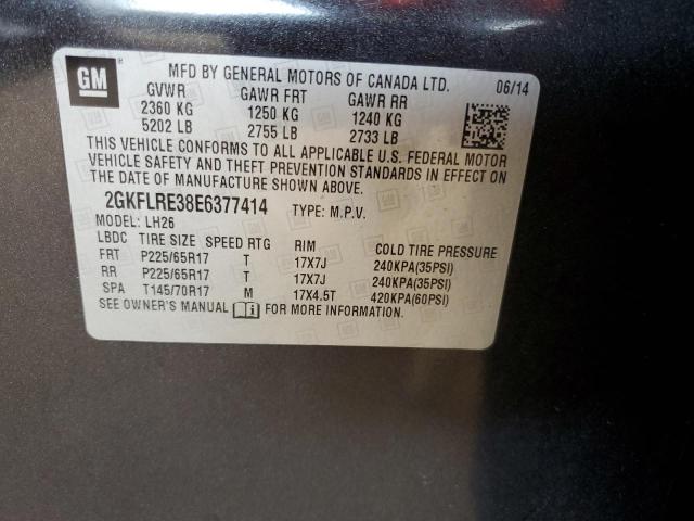 Photo 14 from auction – 2014 GMC TERRAIN SL with VIN 2GKFLRE38E6377414