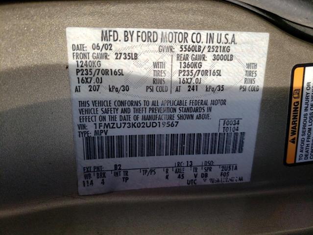 Photo 14 from auction – 2002 FORD EXPLORER X with VIN 1FMZU73K02UD19567