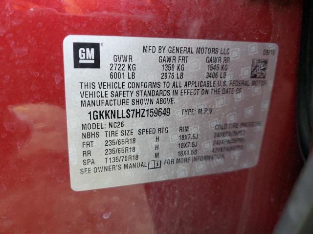 Photo 14 from auction – 2017 GMC ACADIA SLE with VIN 1GKKNLLS7HZ159649