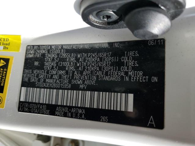 Photo 14 from auction – 2011 TOYOTA HIGHLANDER with VIN 5TDZA3EH2BS015958