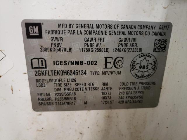 Photo 14 from auction – 2017 GMC TERRAIN SL with VIN 2GKFLTEK0H6346134