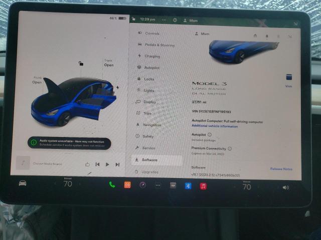 Photo 9 from auction – 2022 TESLA MODEL 3 with VIN 5YJ3E1EB1NF195193