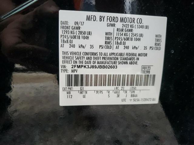 Photo 14 from auction – 2018 FORD EDGE SEL with VIN 2FMPK3J89JBB02603