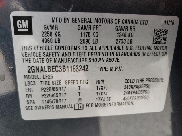 Photo 14 from auction – 2011 CHEVROLET EQUINOX LS with VIN 2GNALBEC3B1183242