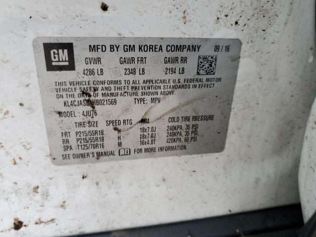 Photo 10 from auction – 2017 BUICK ENCORE PRE with VIN KL4CJASB4HB021569