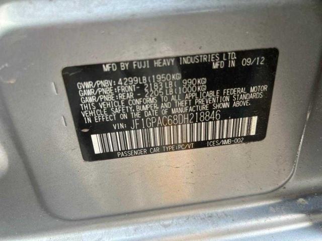 Photo 10 from auction – 2013 SUBARU IMPREZA PR with VIN JF1GPAC68DH218846