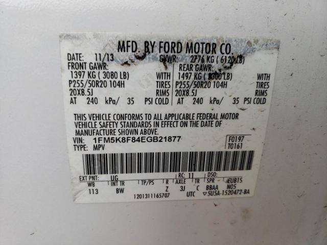 Photo 14 from auction – 2014 FORD EXPLORER L with VIN 1FM5K8F84EGB21877