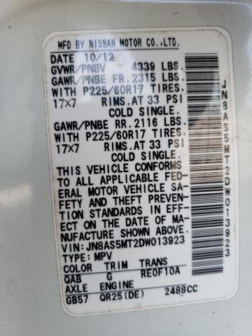 Photo 14 from auction – 2013 NISSAN ROGUE S with VIN JN8AS5MT2DW013923