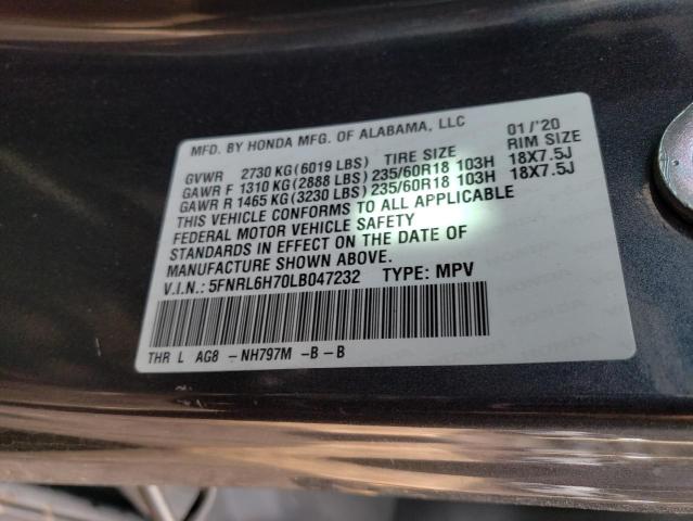 Photo 14 from auction – 2020 HONDA ODYSSEY EX with VIN 5FNRL6H70LB047232