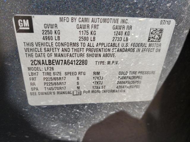 Photo 14 from auction – 2010 CHEVROLET EQUINOX LS with VIN 2CNALBEW7A6412280