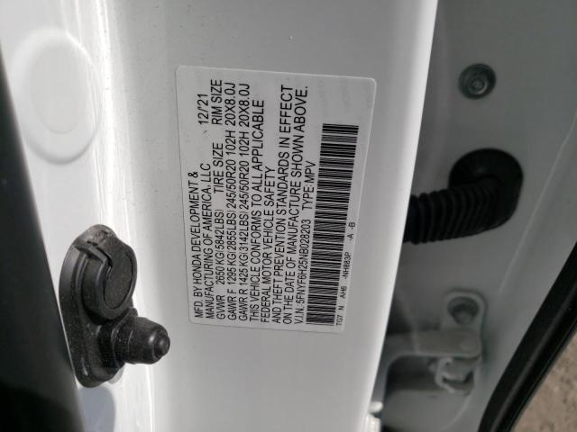 Photo 14 from auction – 2022 HONDA PILOT SE with VIN 5FNYF6H25NB028203