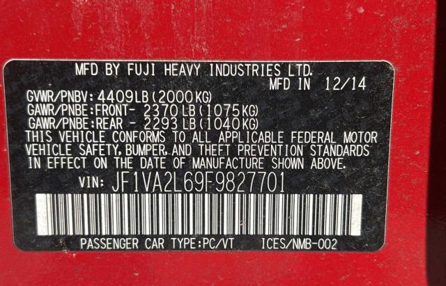 Photo 10 from auction – 2015 SUBARU WRX STI with VIN JF1VA2L69F9827701