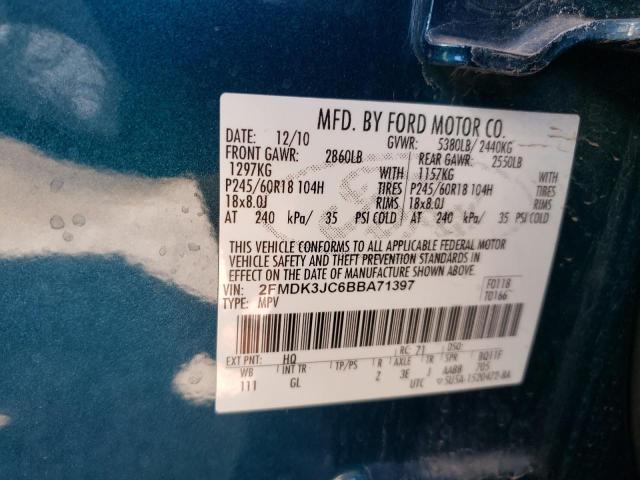Photo 14 from auction – 2011 FORD EDGE SEL with VIN 2FMDK3JC6BBA71397