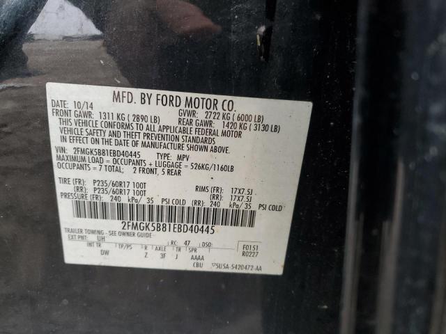 Photo 14 from auction – 2014 FORD FLEX SE with VIN 2FMGK5B81EBD40445