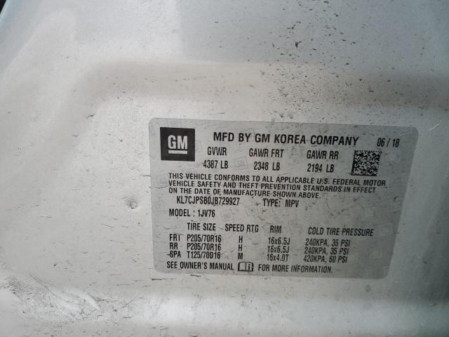 Photo 14 from auction – 2018 CHEVROLET TRAX 1LT with VIN KL7CJPSB0JB729927