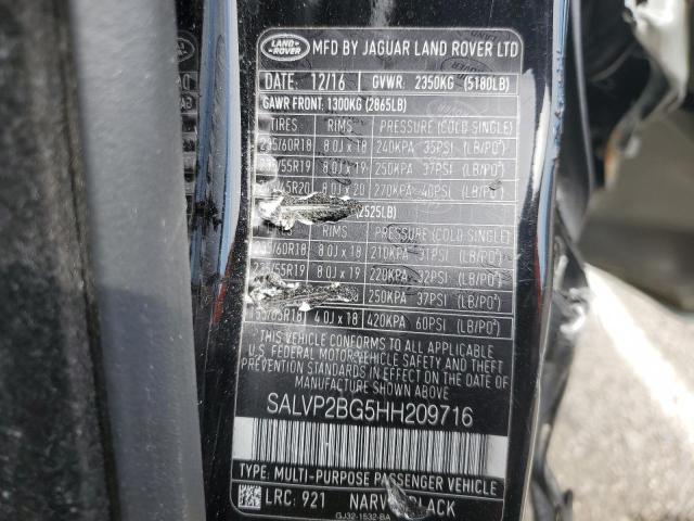 Photo 14 from auction – 2017 LAND ROVER RANGE ROVE with VIN SALVP2BG5HH209716