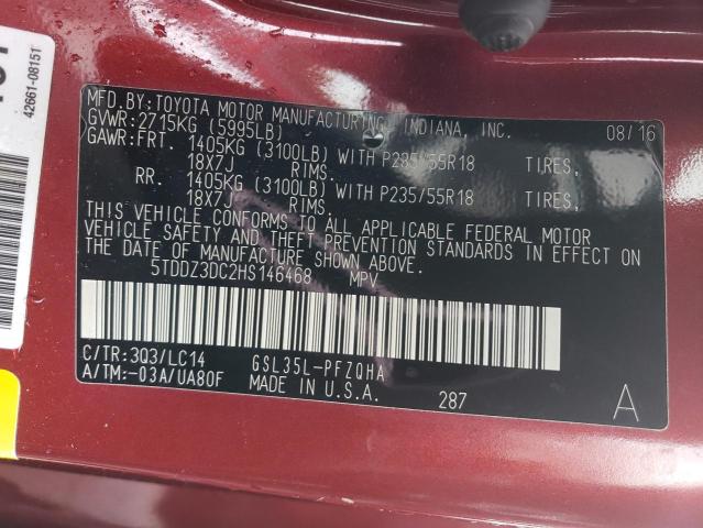 Photo 14 from auction – 2017 TOYOTA SIENNA XLE with VIN 5TDDZ3DC2HS146468