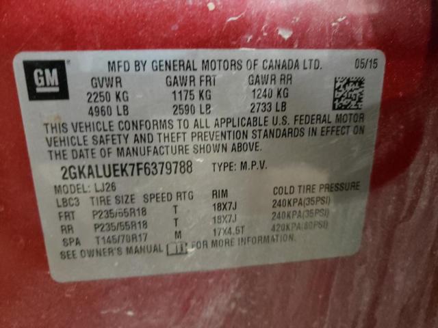 Photo 14 from auction – 2015 GMC TERRAIN DE with VIN 2GKALUEK7F6379788