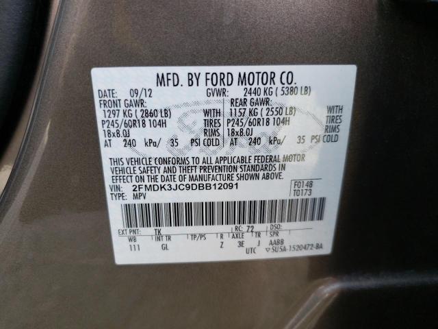 Photo 14 from auction – 2013 FORD EDGE SEL with VIN 2FMDK3JC9DBB12091
