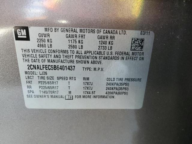 Photo 14 from auction – 2011 CHEVROLET EQUINOX LT with VIN 2CNALFEC5B6401437