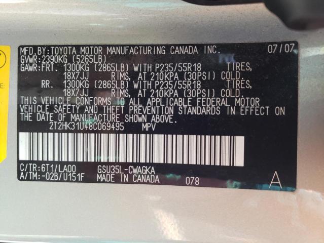 Photo 14 from auction – 2008 LEXUS RX 350 with VIN 2T2HK31U48C069495