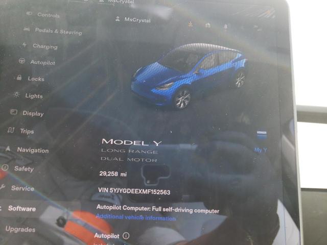 Photo 9 from auction – 2021 TESLA MODEL Y with VIN 5YJYGDEEXMF152563