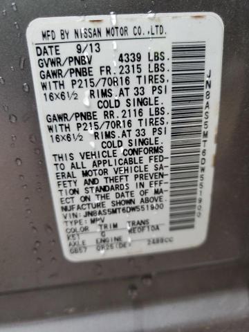Photo 14 from auction – 2013 NISSAN ROGUE S with VIN JN8AS5MT6DW551900