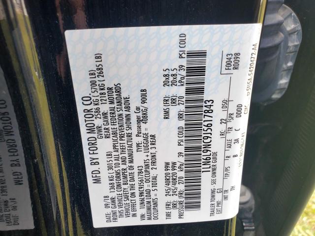 Photo 10 from auction – 2018 LINCOLN CONTINENTA with VIN 1LN6L9NC9J5617843