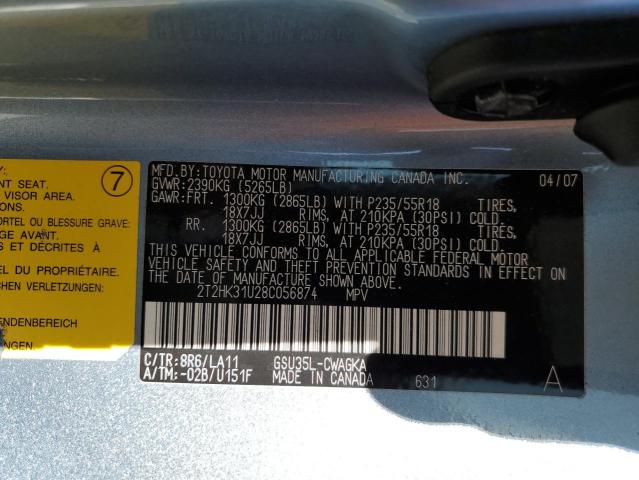 Photo 14 from auction – 2008 LEXUS RX 350 with VIN 2T2HK31U28C056874