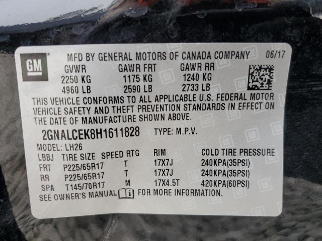 Photo 14 from auction – 2017 CHEVROLET EQUINOX LT with VIN 2GNALCEK8H1611828