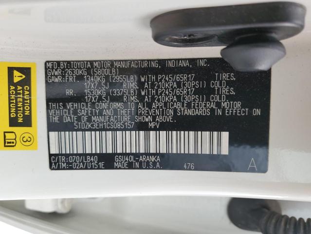 Photo 14 from auction – 2012 TOYOTA HIGHLANDER with VIN 5TDZK3EH1CS085157