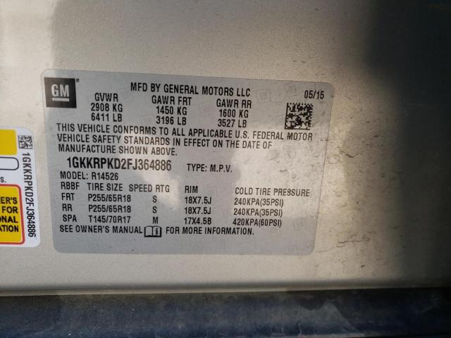 Photo 14 from auction – 2015 GMC ACADIA SLE with VIN 1GKKRPKD2FJ364886