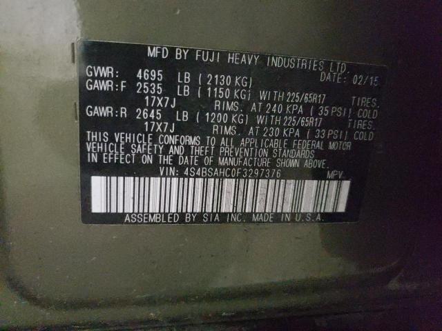 Photo 14 from auction – 2015 SUBARU OUTBACK 2. with VIN 4S4BSAHC0F3297376