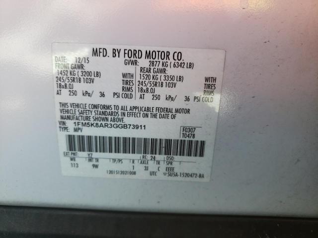 Photo 14 from auction – 2016 FORD EXPLORER P with VIN 1FM5K8AR3GGB73911