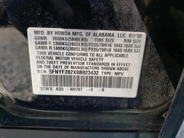 Photo 14 from auction – 2008 HONDA PILOT VP with VIN 5FNYF282X8B023432