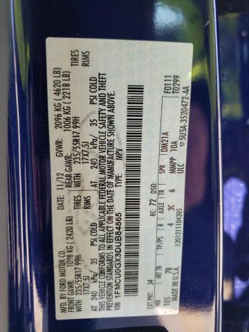 Photo 14 from auction – 2013 FORD ESCAPE SE with VIN 1FMCU0GX3DUB84865