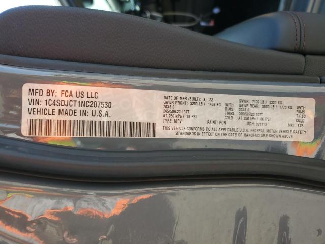 Photo 14 from auction – 2022 DODGE DURANGO R/ with VIN 1C4SDJCT1NC207530
