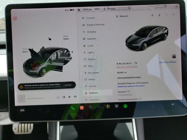 Photo 9 from auction – 2019 TESLA MODEL 3 with VIN 5YJ3E1EB7KF231626