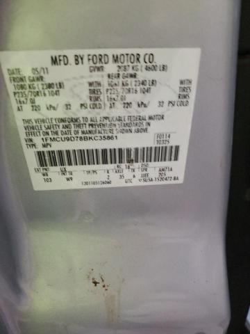 Photo 14 from auction – 2011 FORD ESCAPE XLT with VIN 1FMCU9D78BKC35861