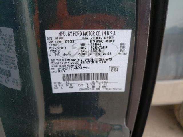 Photo 14 from auction – 2004 FORD F150 with VIN 1FTPX14514NB17228