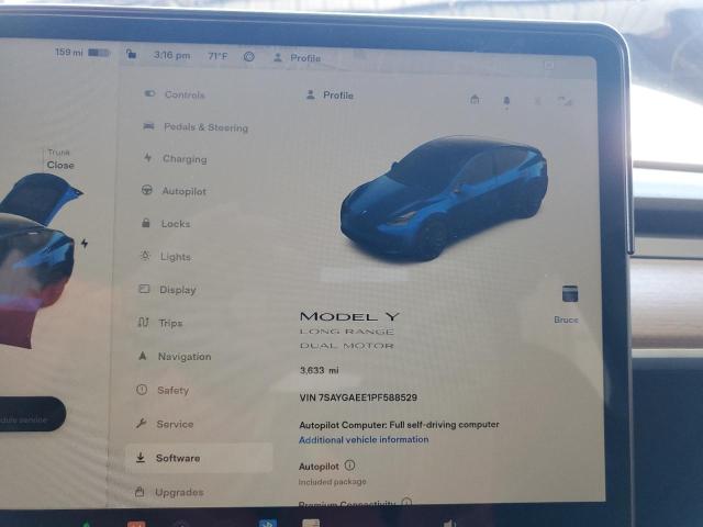 Photo 9 from auction – 2023 TESLA MODEL Y with VIN 7SAYGAEE1PF588529
