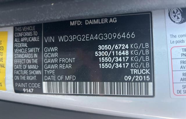 Photo 10 from auction – 2016 MERCEDES-BENZ METRIS with VIN WD3PG2EA4G3096466
