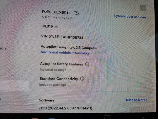 Photo 9 from auction – 2018 TESLA MODEL 3 with VIN 5YJ3E1EA9JF158734